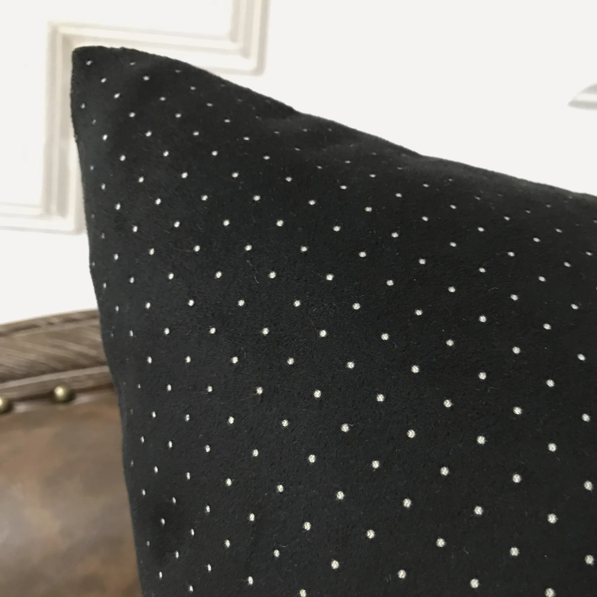 Black and White Polka Dot Throw Pillow Cover 24x24