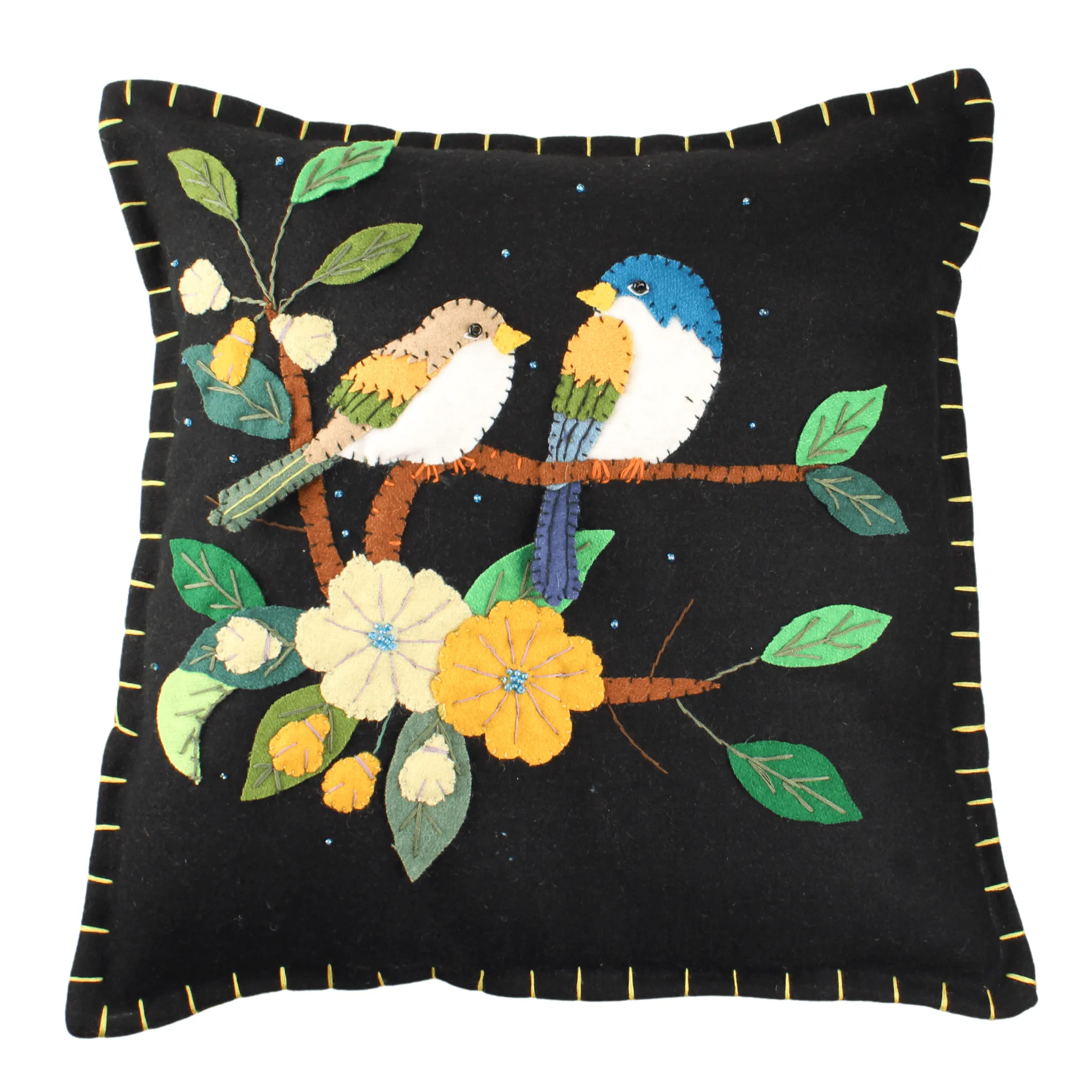 Black Applique Bird Pillows