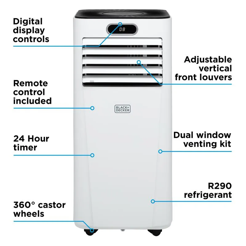 Black Decker BXAC40025GB 9000 BTU Portable Smart Air Conditioner