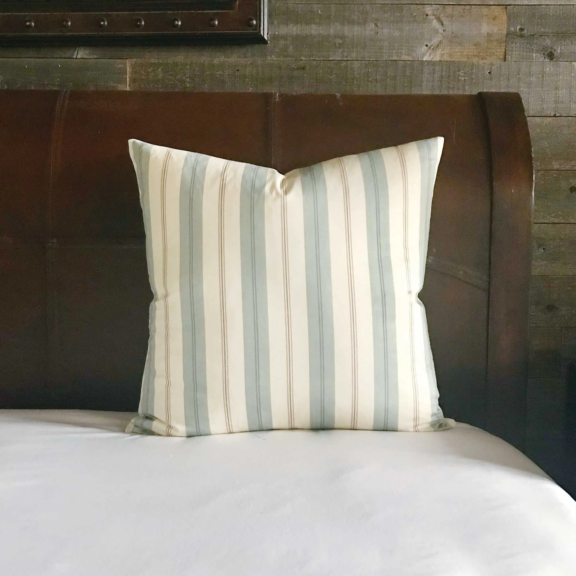 Blue French Laundry Stripe Euro Sham 27x27