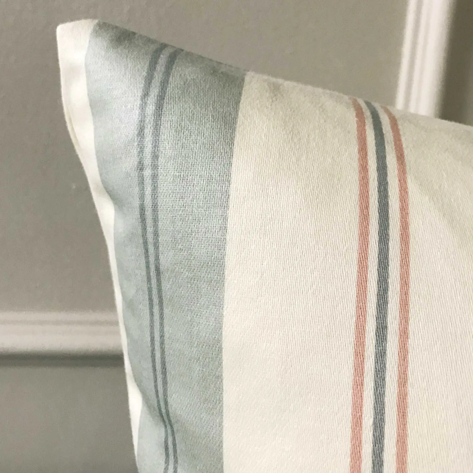 Blue French Laundry Stripe Euro Sham 27x27