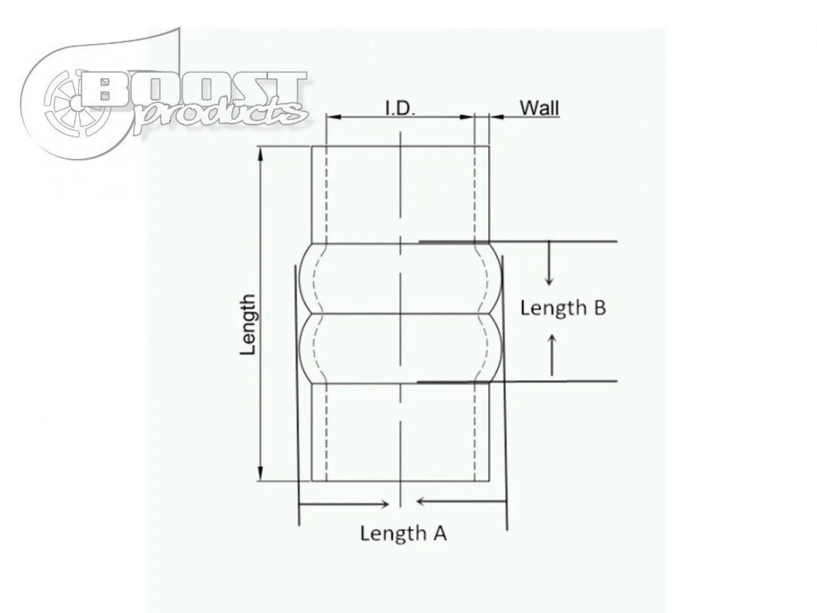 BOOST Products Silicone Coupler with Double Hump, 60mm (2-3/8") ID, Blue