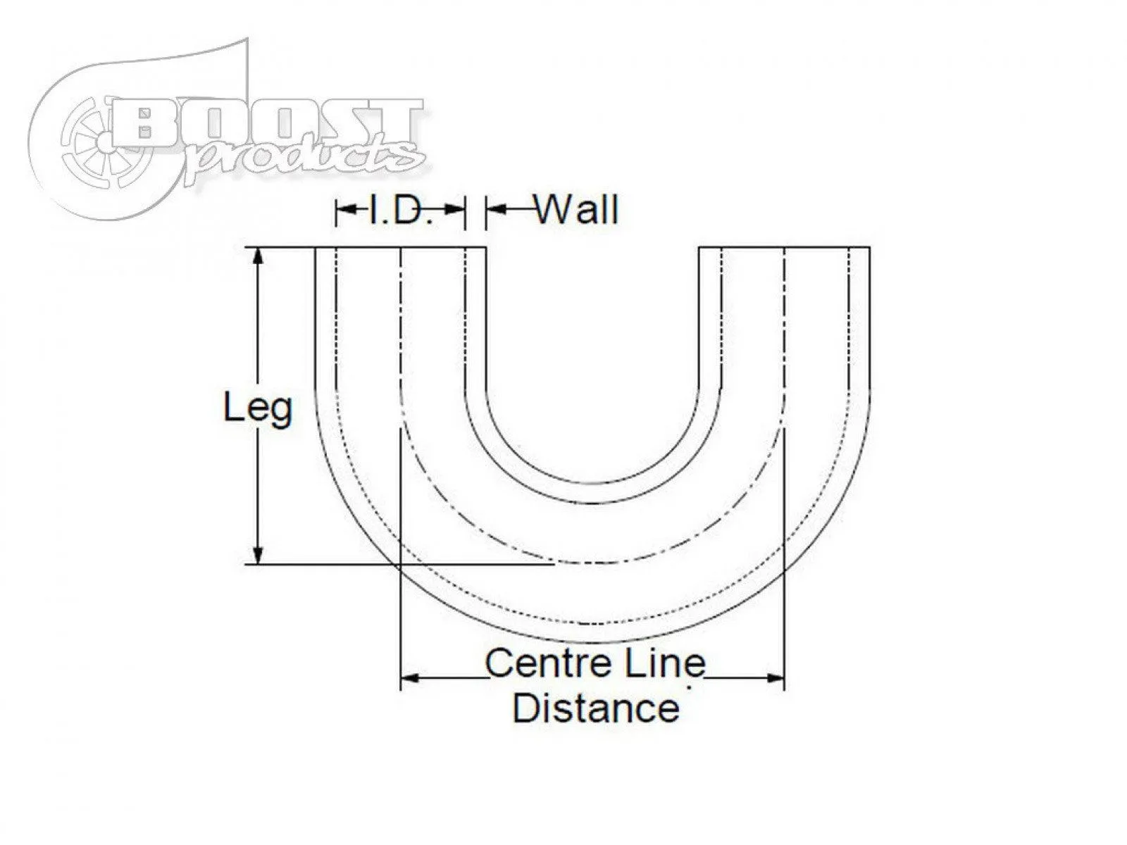 BOOST Products Silicone Elbow 180 Degrees, 41mm (1-5/8") ID, Black