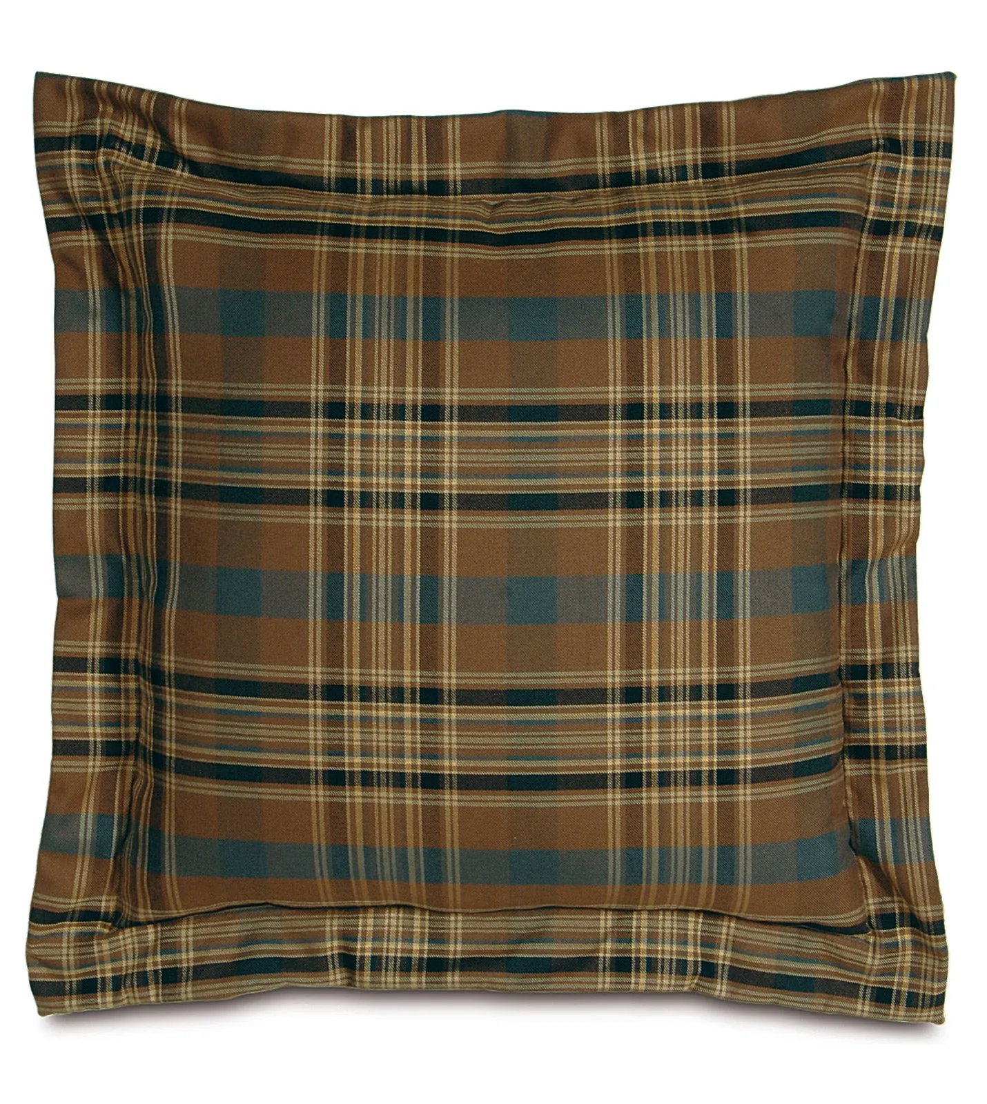 Brown Tartan Plaid Euro Sham 27x27