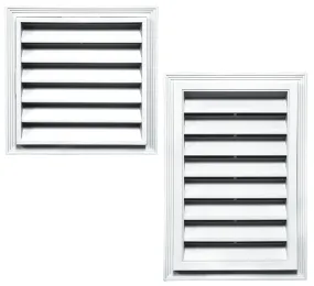 Builders Edge 20.2 in. x 26.2 in. Rectangular White Plastic UV Resistant Gable Louver Vent (20.2" x 26.2", White)