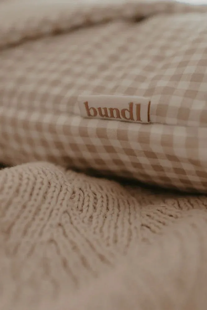 BUNDL WOOL WRAP | BEIGE GINGHAM