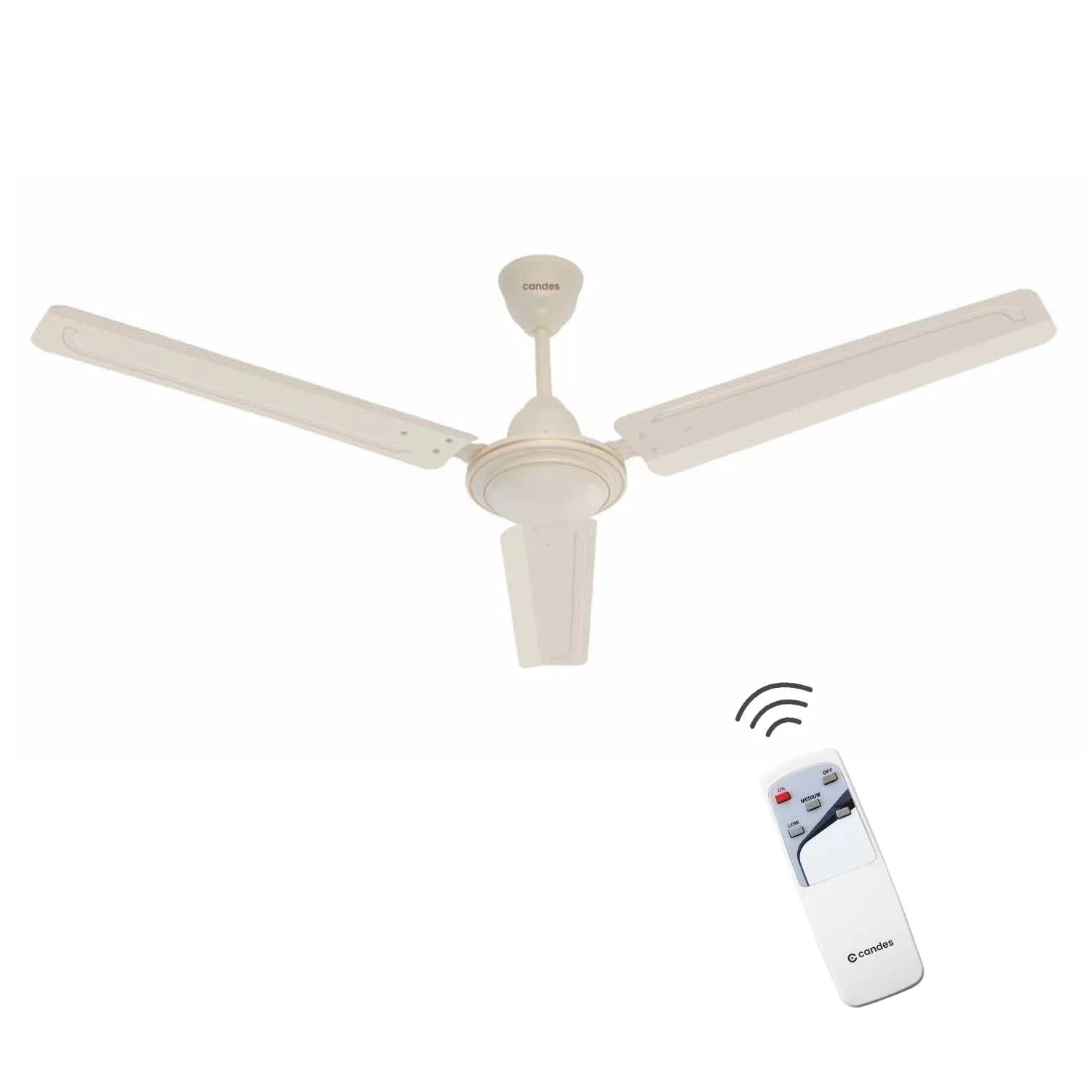 Candes Magic 1200 mm Anti Dust Decorative 3 Blade Ceiling Fan With Remote (Pack of 1) (Ivory)