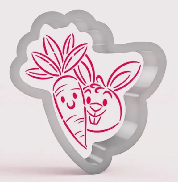 Carrot and Bunny Buddies Cookie Cutter