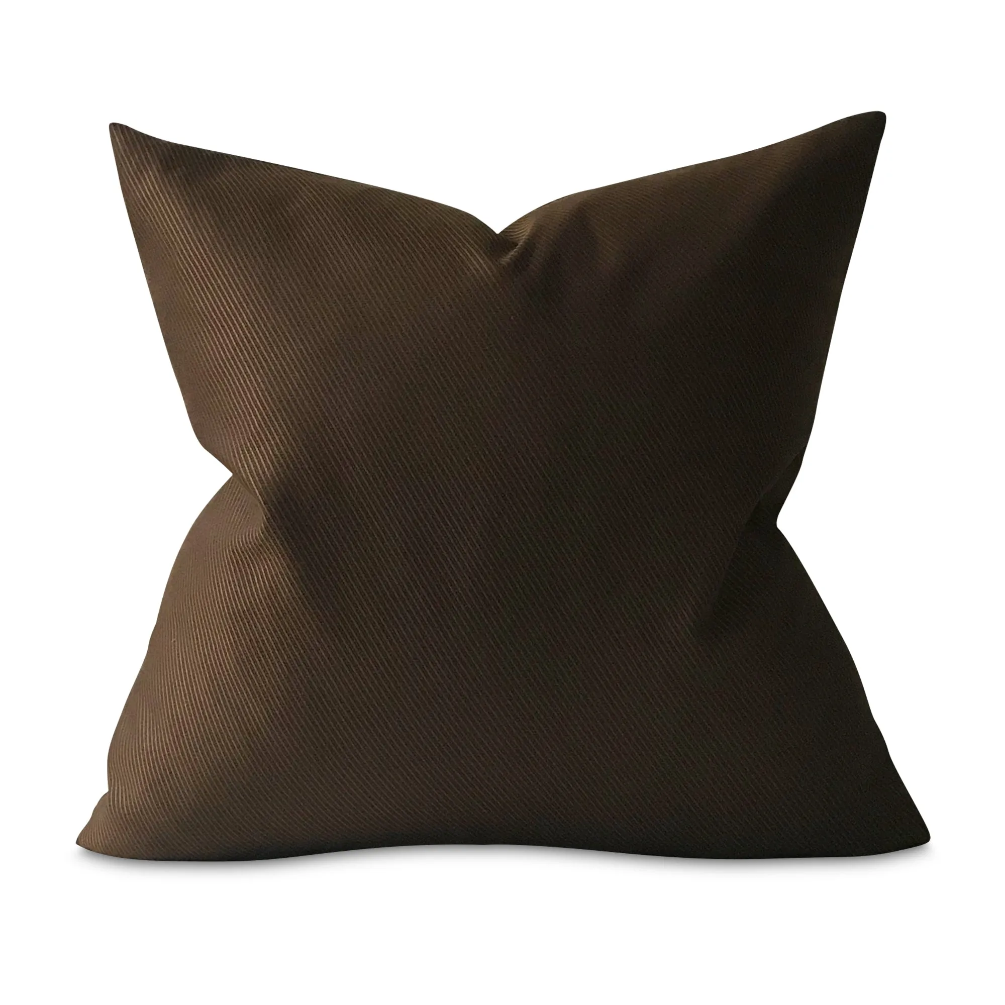 Chocolate Brown Textured Solid Throw Pillow Cover 24x24