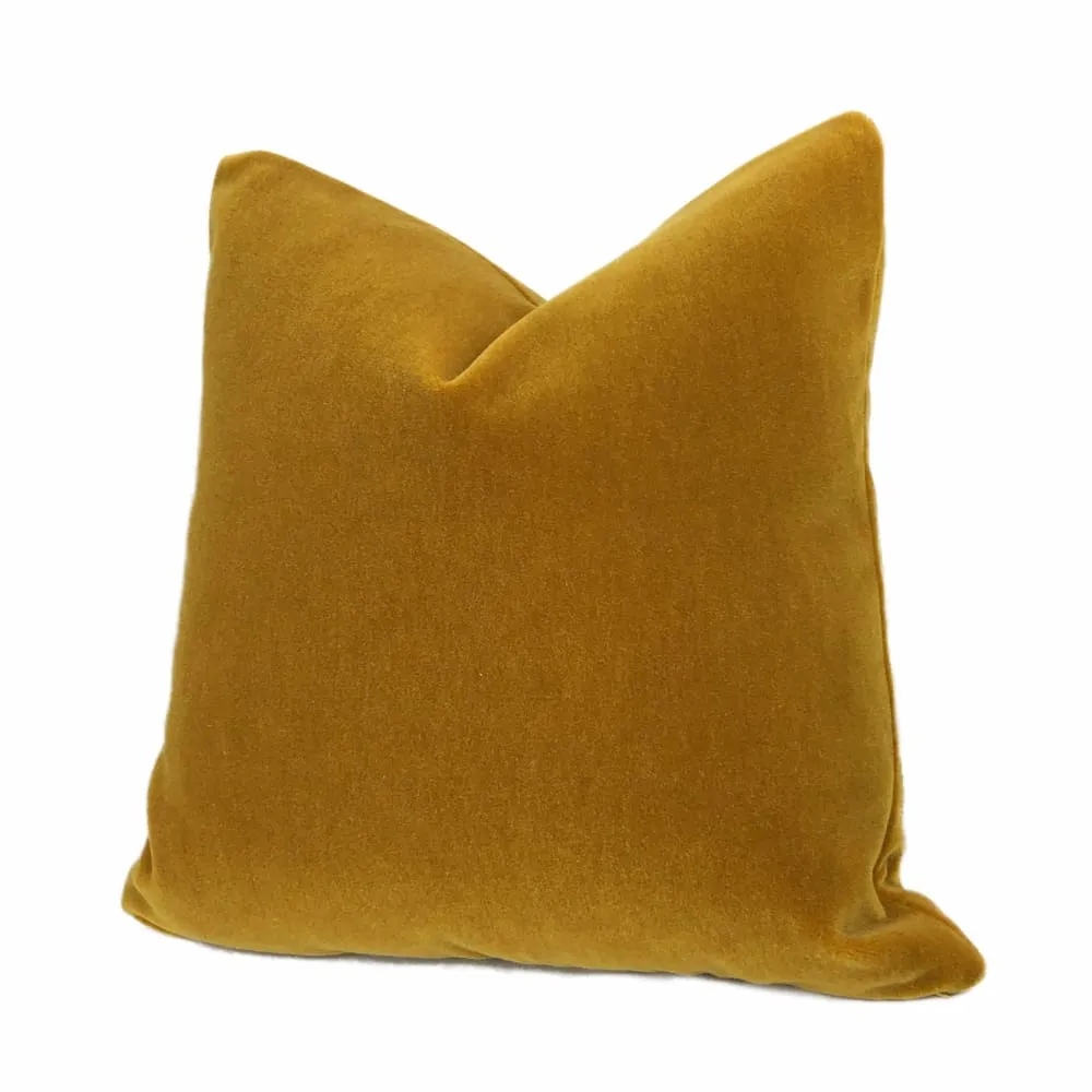 (CLEARANCE) Beacon Hill Plush Mohair Gold Velvet Pillow Cover