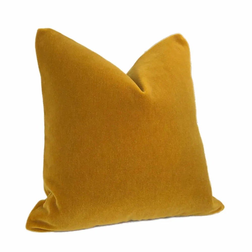 (CLEARANCE) Beacon Hill Plush Mohair Gold Velvet Pillow Cover