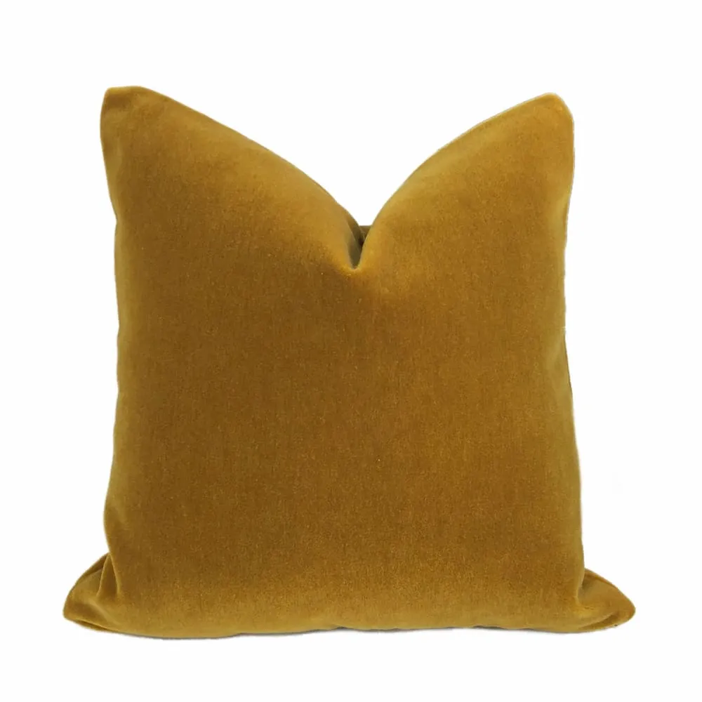 (CLEARANCE) Beacon Hill Plush Mohair Gold Velvet Pillow Cover