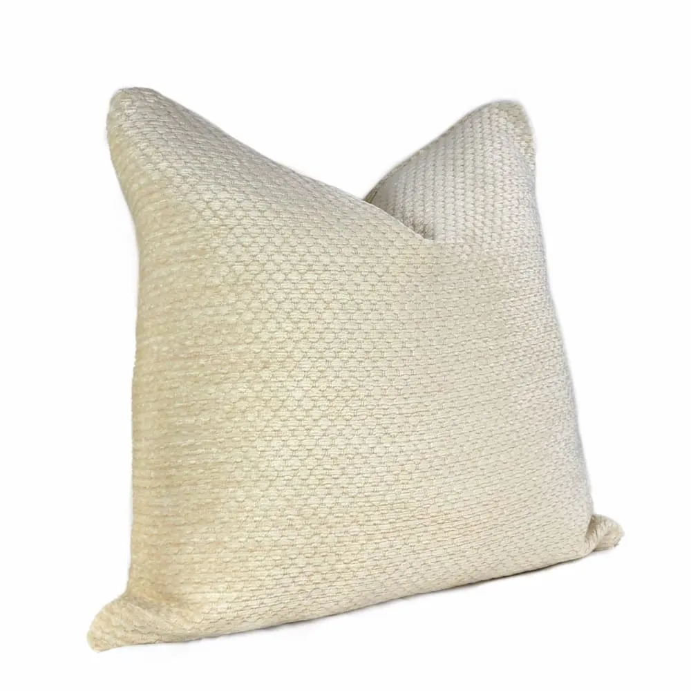 (CLEARANCE) Dorchester Hobnail Texture Buttercream Chenille Pillow Cover