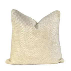 (CLEARANCE) Dorchester Hobnail Texture Buttercream Chenille Pillow Cover