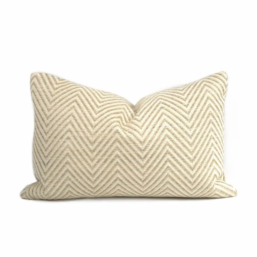 (CLEARANCE) Kravet Candice Olson Entrigued Ginger & Cream Herringbone Pillow Cover