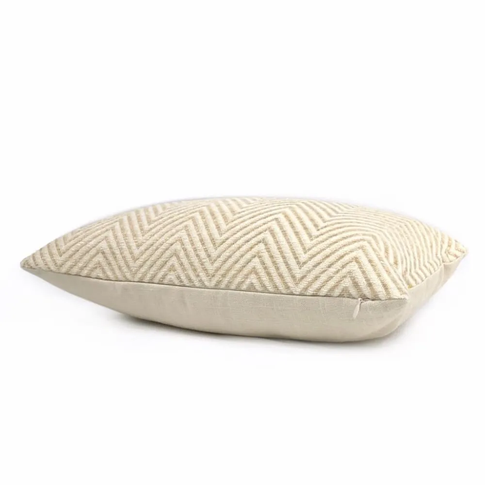 (CLEARANCE) Kravet Candice Olson Entrigued Ginger & Cream Herringbone Pillow Cover