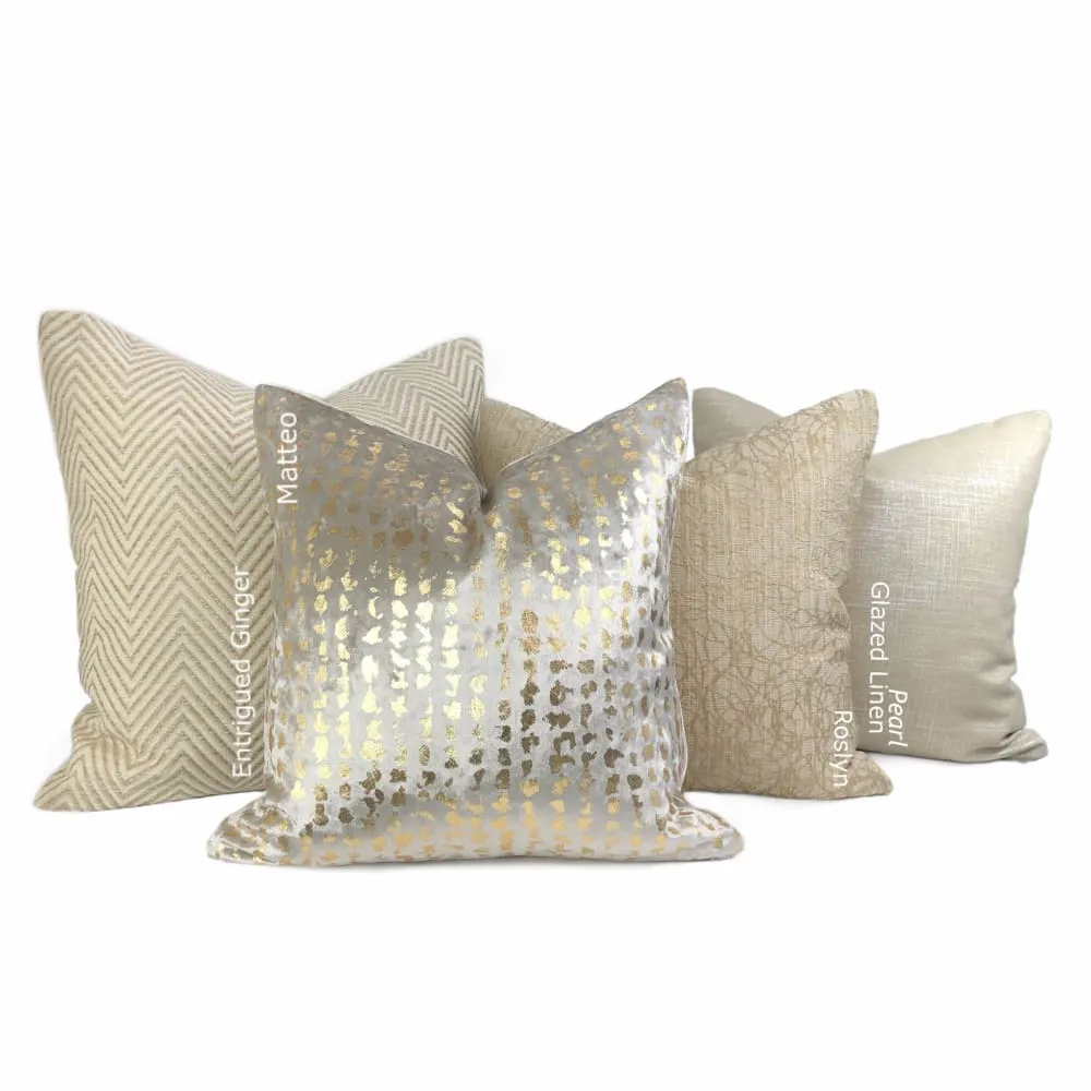 (CLEARANCE) Kravet Candice Olson Entrigued Ginger & Cream Herringbone Pillow Cover