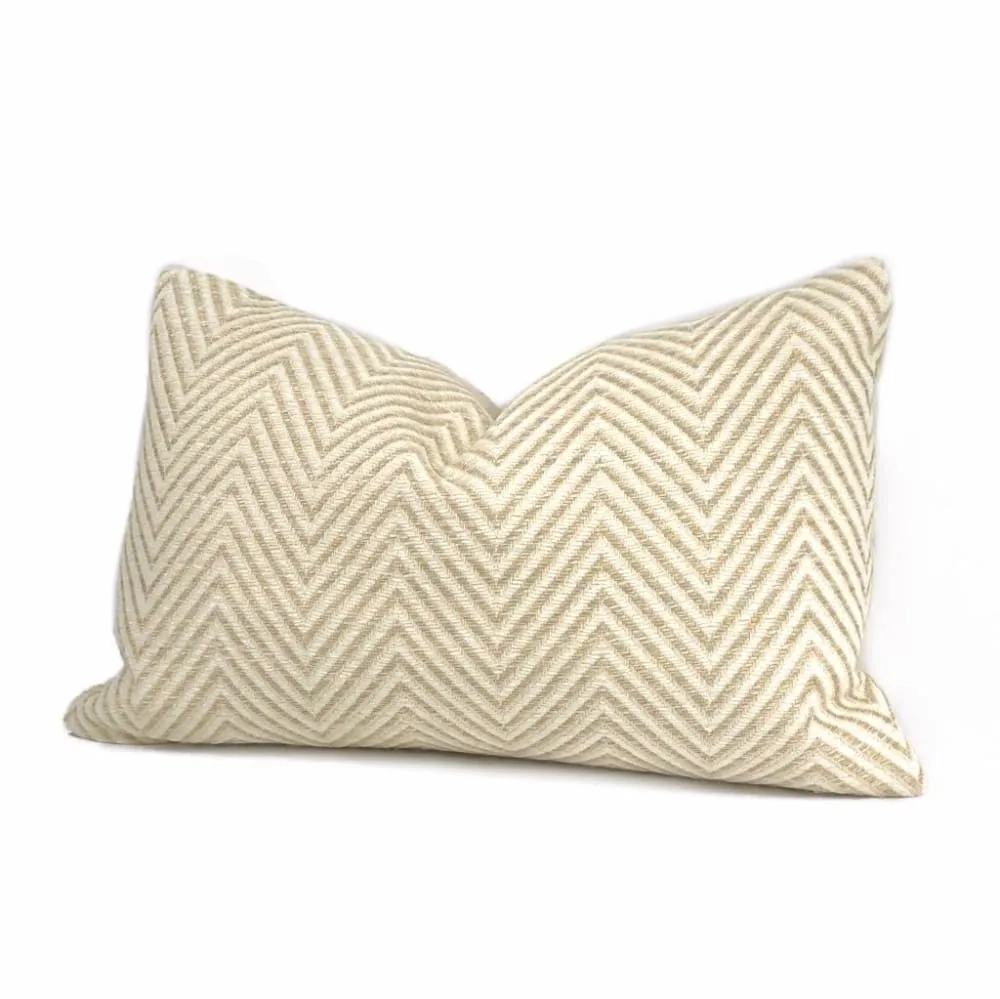 (CLEARANCE) Kravet Candice Olson Entrigued Ginger & Cream Herringbone Pillow Cover