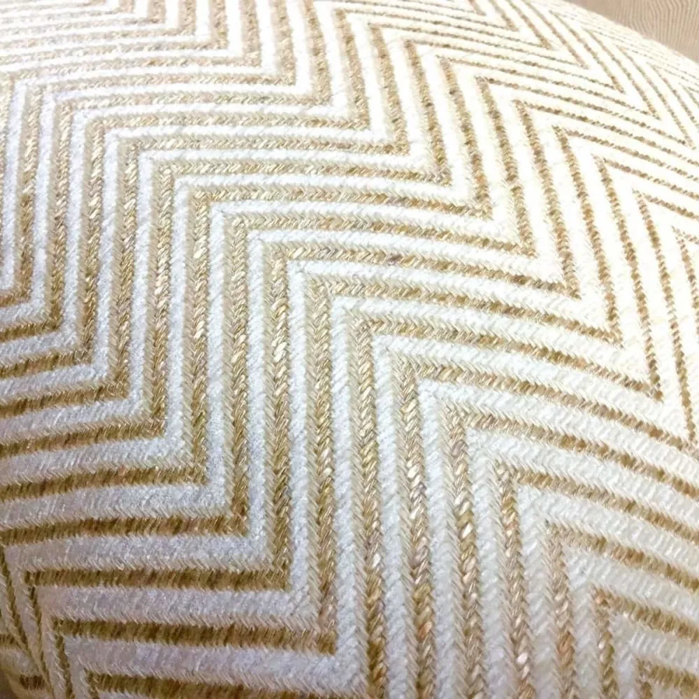 (CLEARANCE) Kravet Candice Olson Entrigued Ginger & Cream Herringbone Pillow Cover