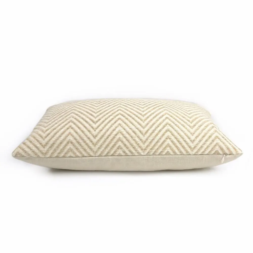 (CLEARANCE) Kravet Candice Olson Entrigued Ginger & Cream Herringbone Pillow Cover