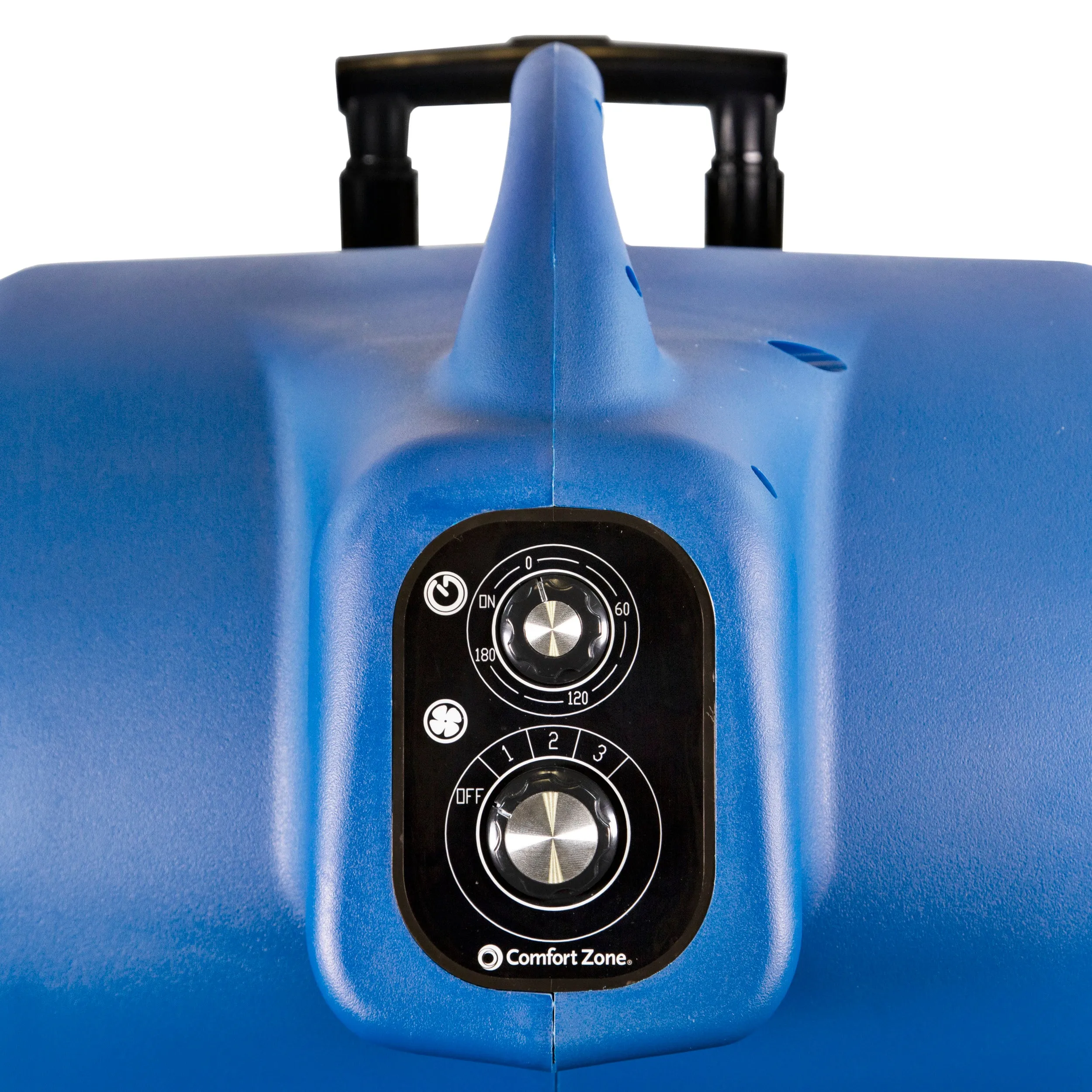 Comfort Zone Powergear 1 HP 3-Speed Carpet Dryer Blower Floor Fan with Timer in Blue