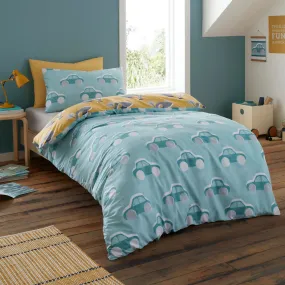 Cool Cars Duvet Cover Set by Bedlam in Duck Egg