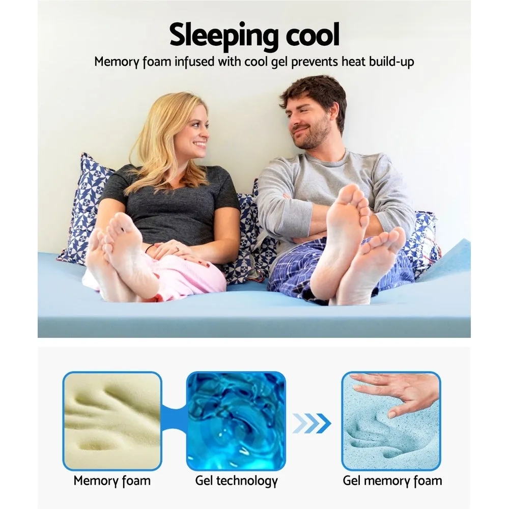 Cool Gel Infused Memory Foam Mattress Topper Single Giselle Bedding