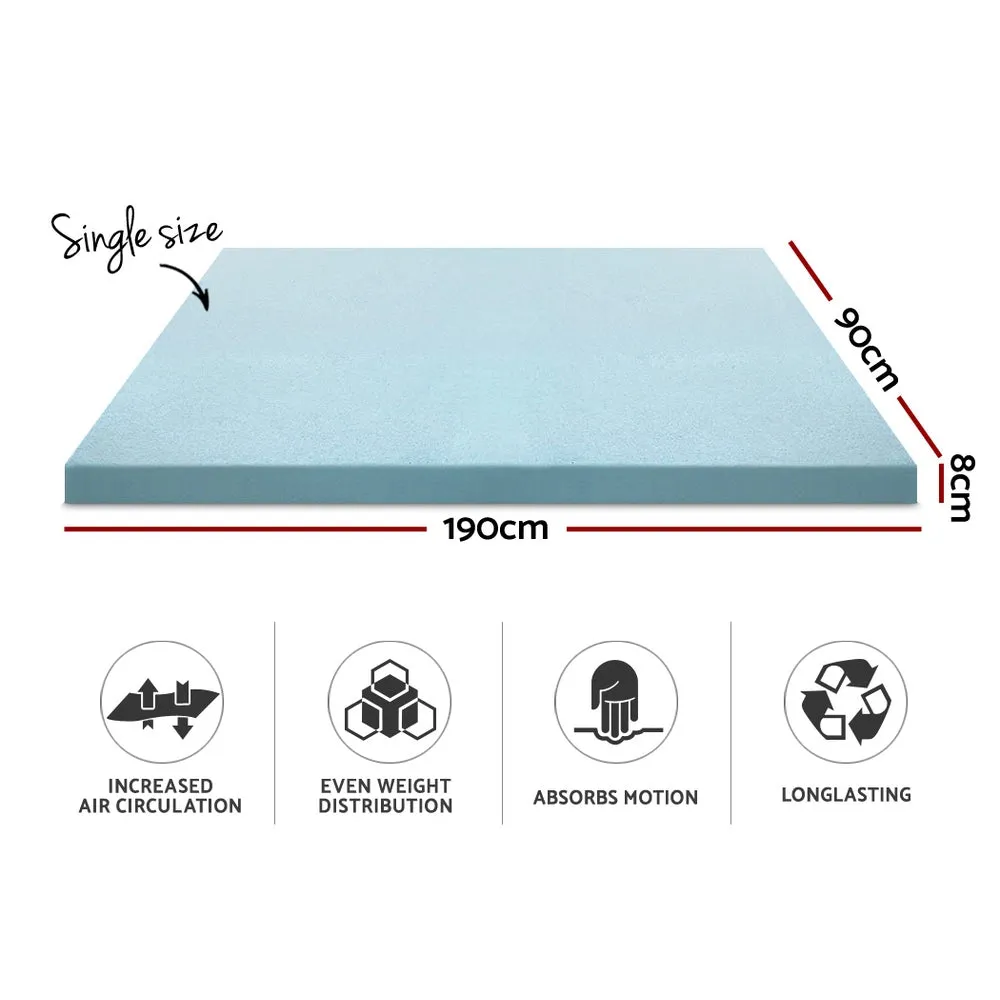 Cool Gel Infused Memory Foam Mattress Topper Single Giselle Bedding