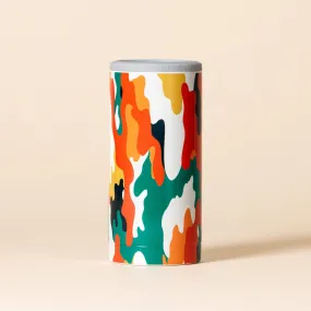 Coral Camo Slim Can Cooler