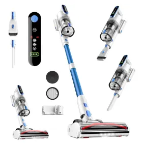 Cordless Vacuum Cleaner, 45Kpa 50 Mins Runtime Self-Standing Stick Vacuum Cleaners, LED Touch Screen 8 in 1 Vacuum for Pet Hair