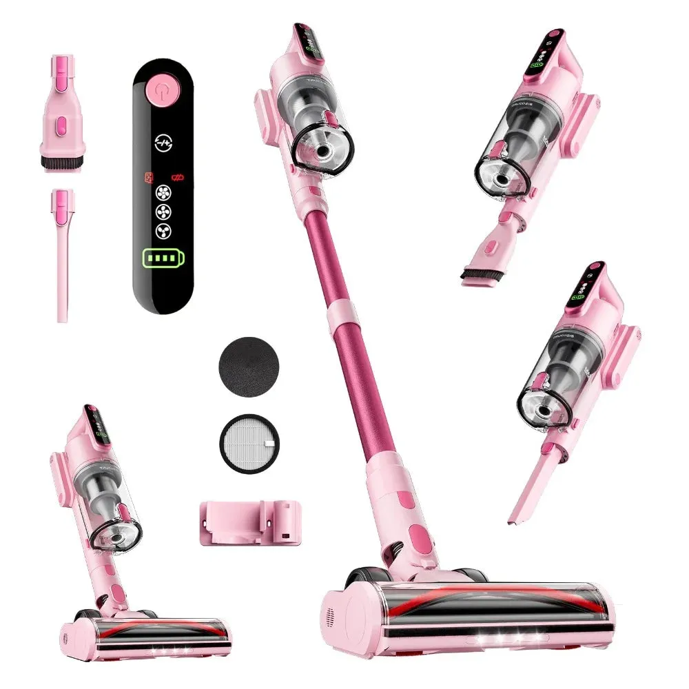 Cordless Vacuum Cleaner, 45Kpa 50 Mins Runtime Self-Standing Stick Vacuum Cleaners, LED Touch Screen 8 in 1 Vacuum for Pet Hair