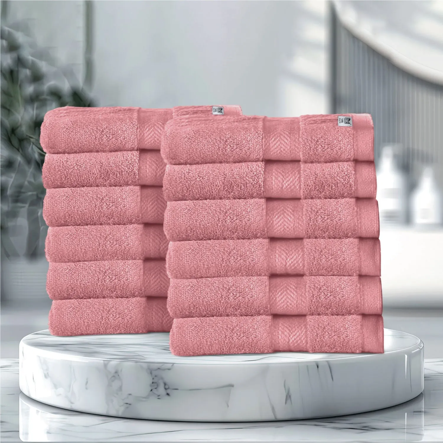 Cotton Face Towel 30x30 CM 12 Piece Set-Soft Feel, Quick Dry, Highly Absorbent Durable Towels