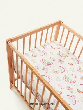 Cozy Cub 1pc Rainbow Print Fitted Sheet