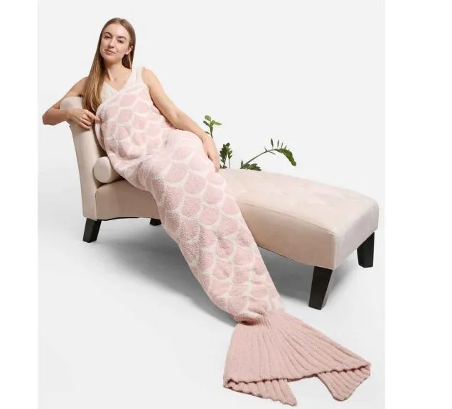 Cozy Mermaid Tail Blanket - Pink