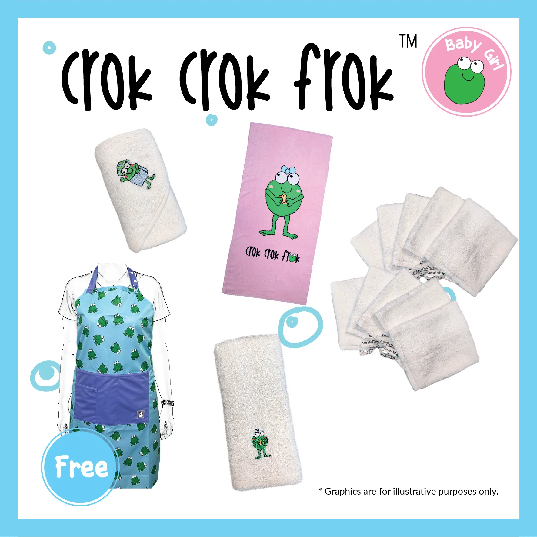 Crok Crok Frok Babies & Kids Bath-Time Essentials Collection