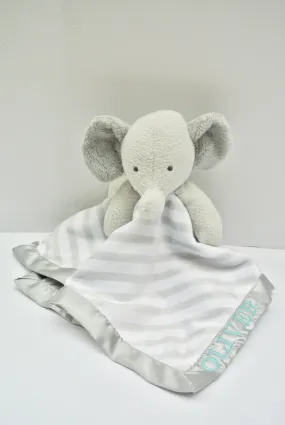 Customized Elephant Security Blanket With Boy's Name