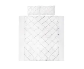 Diamond Pintuck Quilt Cover Set - White