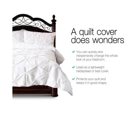 Diamond Pintuck Quilt Cover Set - White