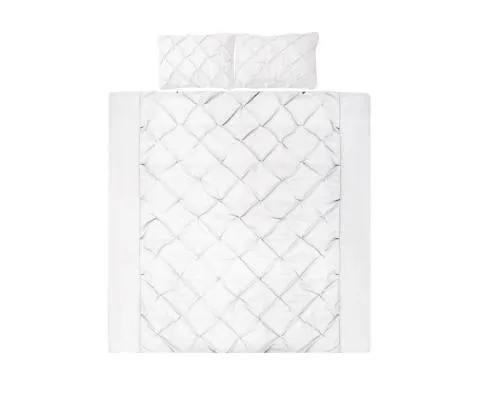 Diamond Pintuck Quilt Cover Set - White