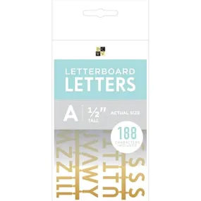 Die Cuts with a View Letter Board Letter Packs 0.5in Gold