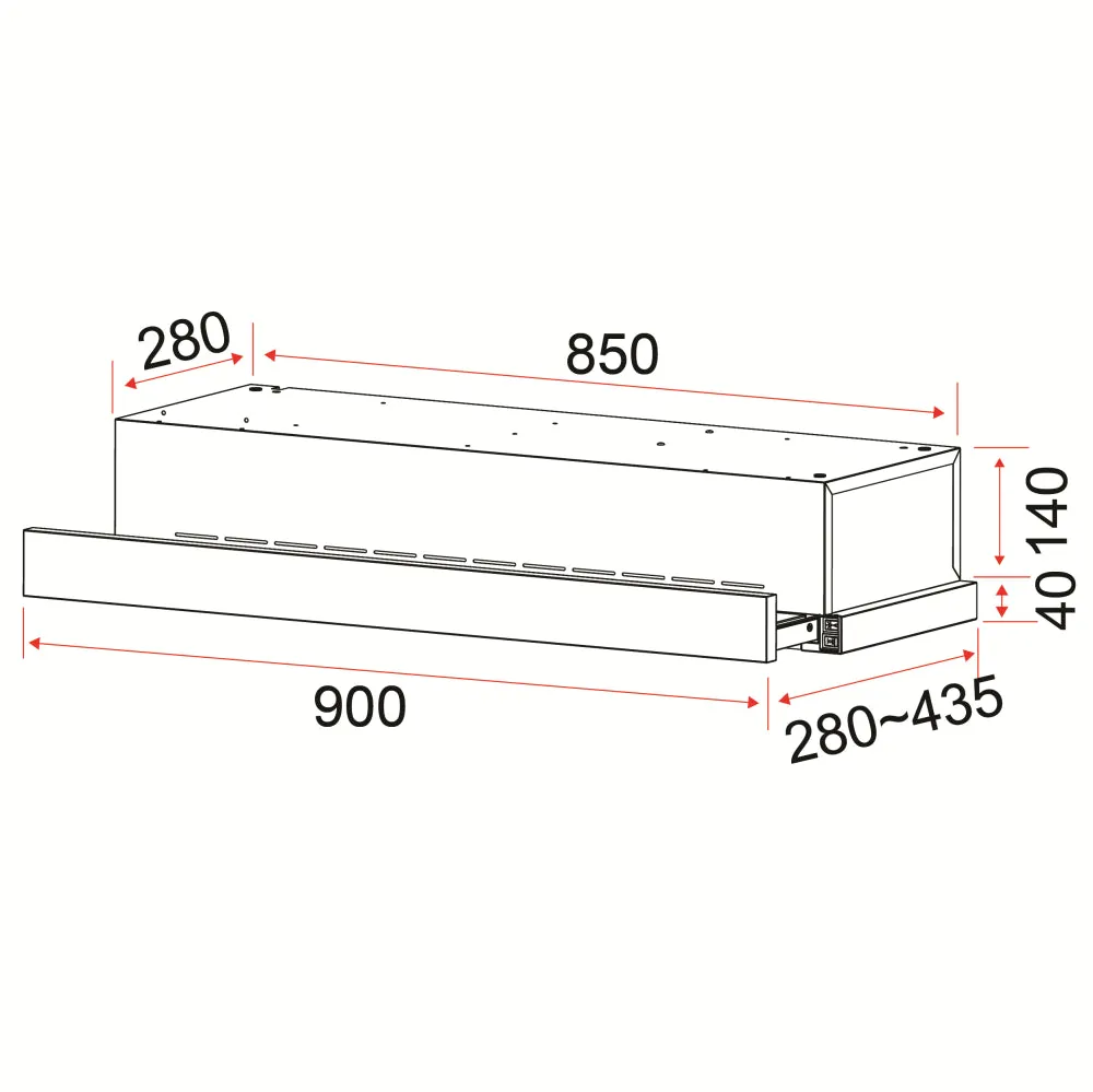 EFCH9401HMSS 90CM TELESCOPIC HOOD