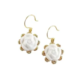 Everyday Porcelain Camellia Flower Charm Earrings | POPORCELAIN Based in Denmark