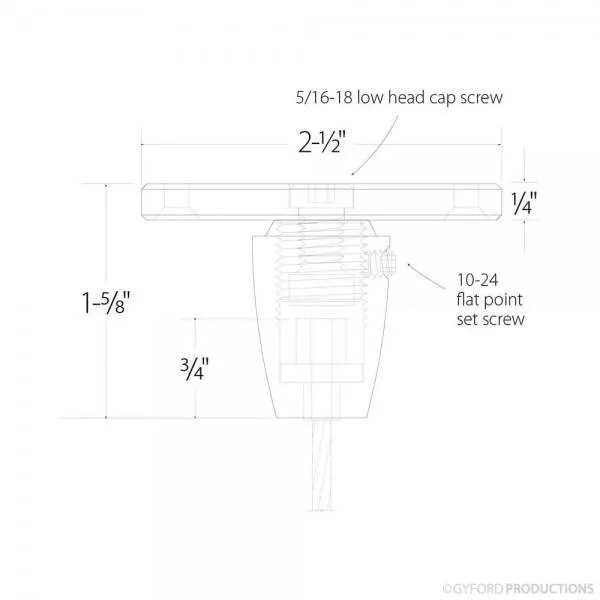 EZ 1/8" Wire Heavy Top Mount Turnbuckle (Unassembled) EZ-AH28-PO