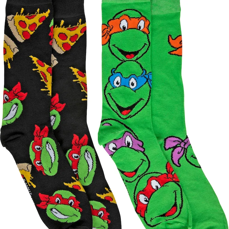 Faces And Pizza 2-Pack Teenage Mutant Ninja Turtles Socks