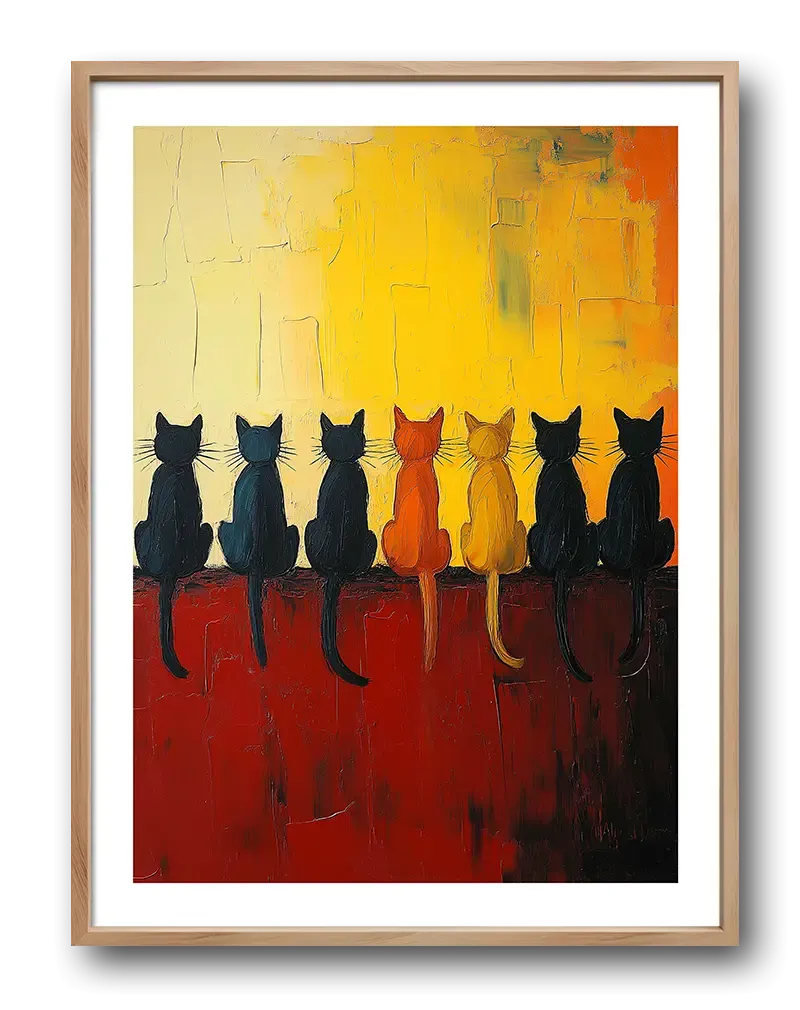 Feline Sunset Poster