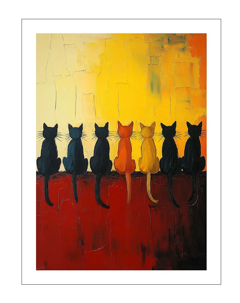 Feline Sunset Poster