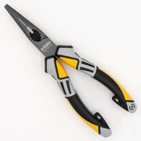 Felo 64281 Long Nose Pliers 7" with Side Cutters aka Chain Nose Radio Pliers w/ Triple Component Comfort Grips