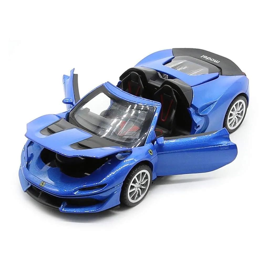 FERRARI J50 1:32 DIECAST METAL PULLBACK TOY CAR WITH OPENABLE DOORS & LIGHT, MUSIC BOYS CAR FOR KIDS BEST TOYS GIFTS TOYS FOR KIDS [ COLOR AS PER STOCK ]