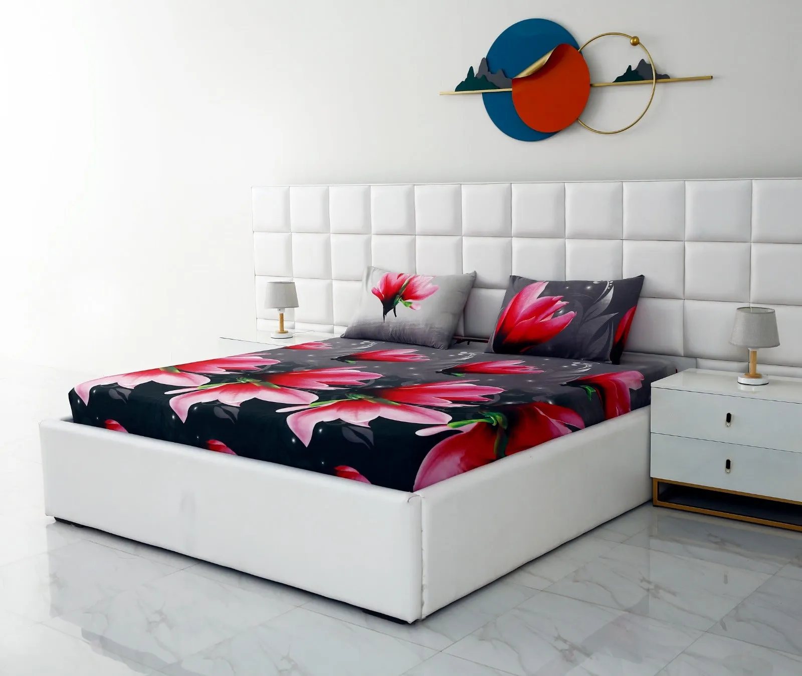 Fitted Bed Sheet-Pink Lotus