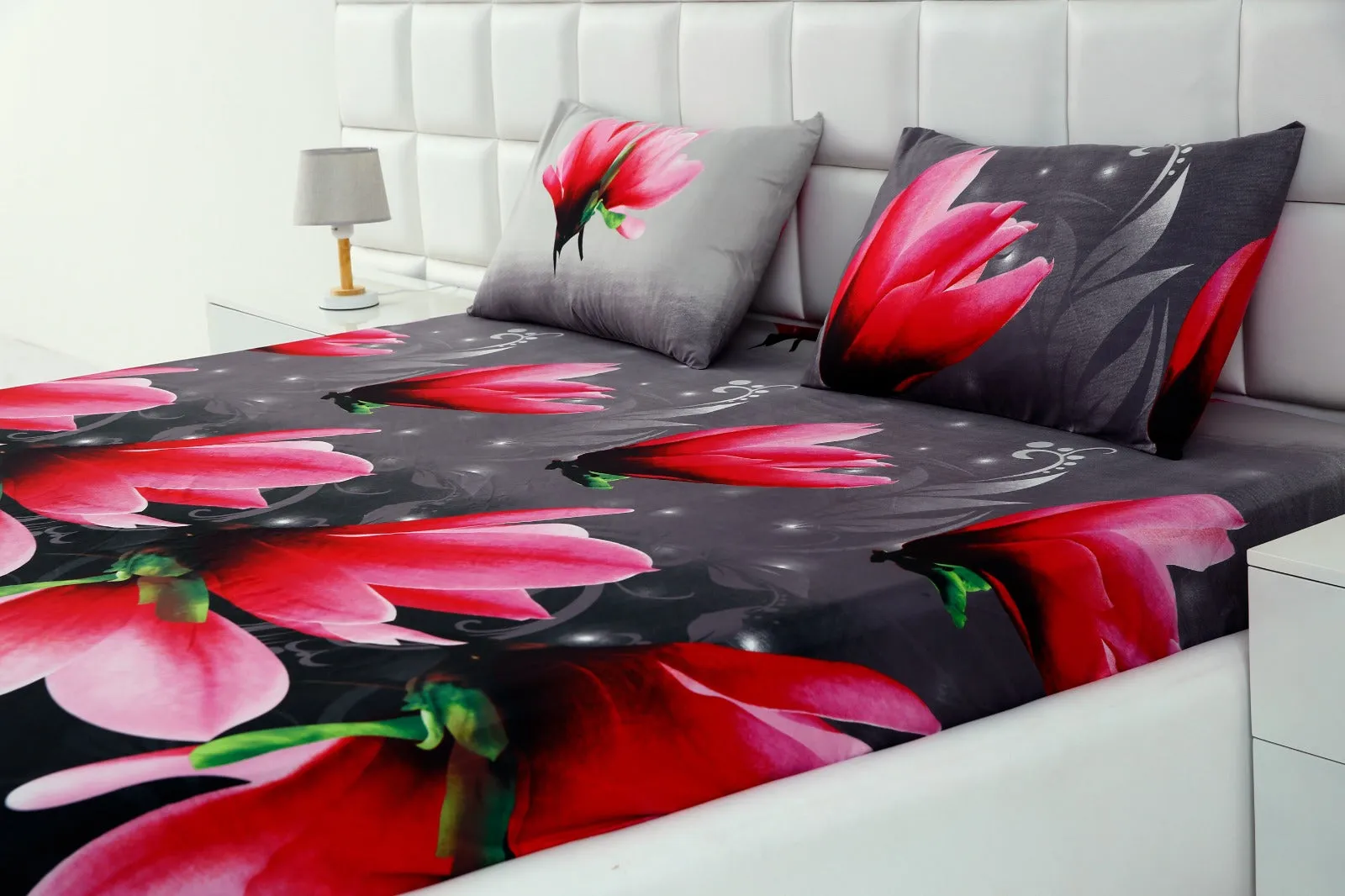 Fitted Bed Sheet-Pink Lotus